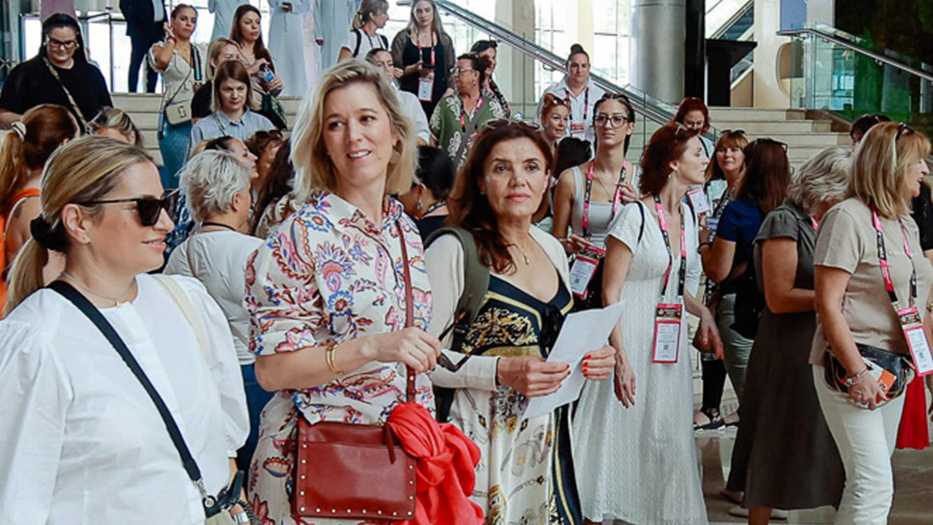 Beautyworld Middle East visitors walking