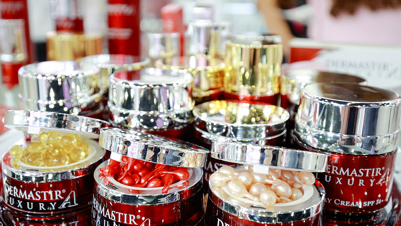 skincare products on display